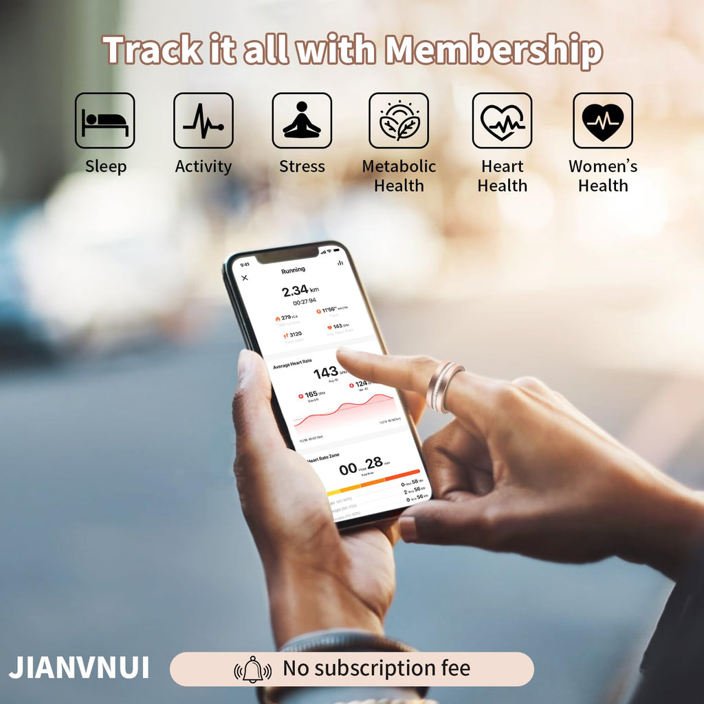 Luxury Diamond Rose Gold Smart Ring for Women – Heart Rate & Tech Core