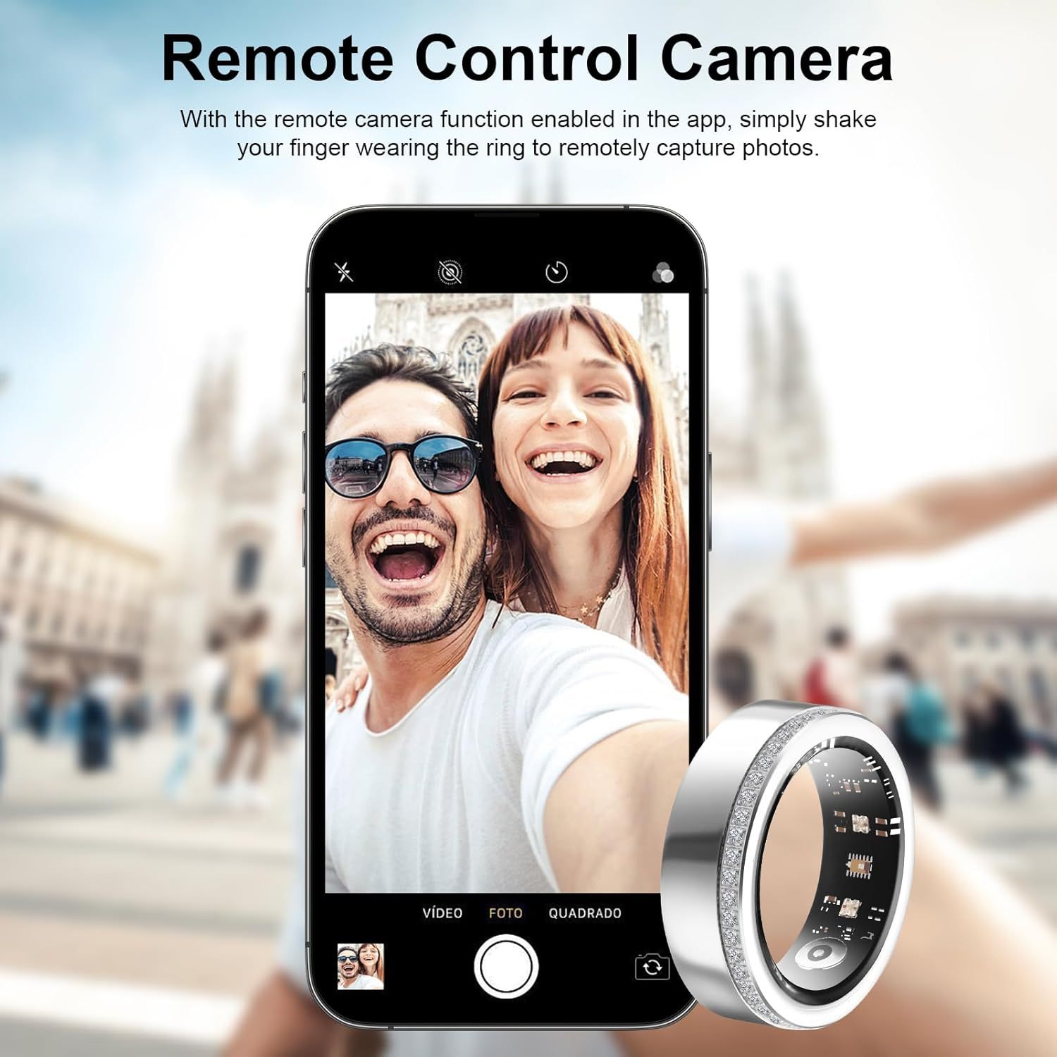 Luxury Diamond Silver Smart Ring for Women – Heart Rate & Tech Core